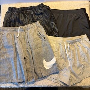 Set of Four Men's Athletic Shorts. Nike, Reebok. Size Medium.
